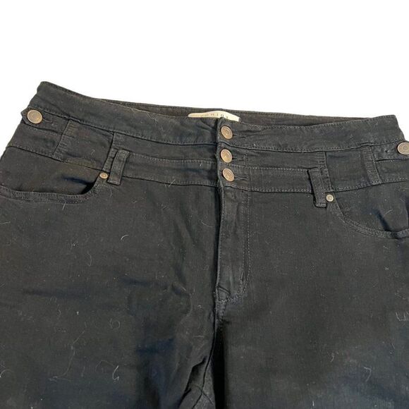 Eunina wide button front black stretch denim jeans 2XL - Picture 5 of 8